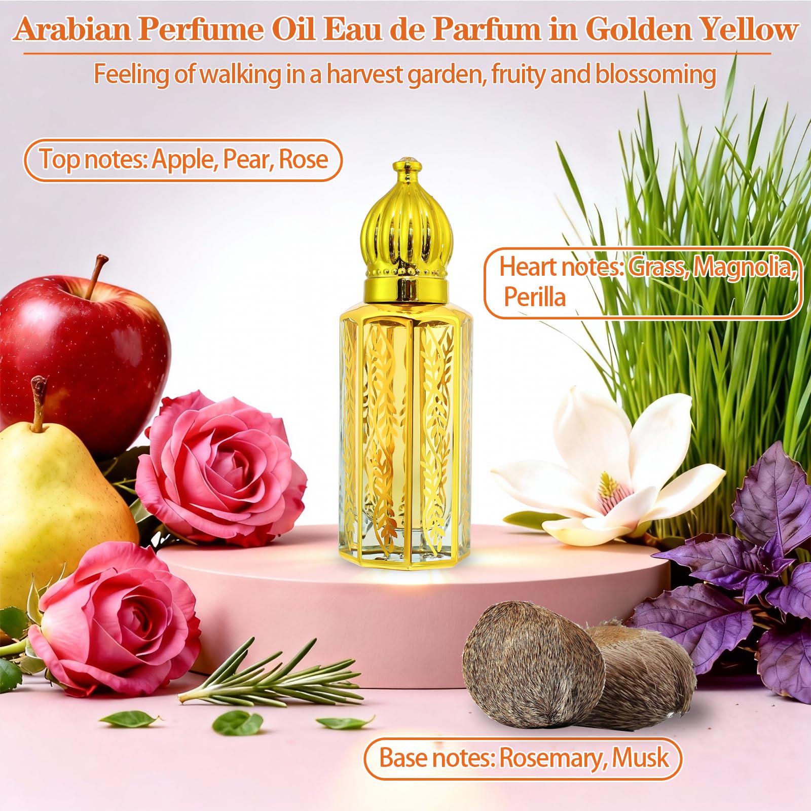Tuteshow 3-Pack Arabian Perfume for Women – Oil Roll-On Set (0.4 fl oz each)