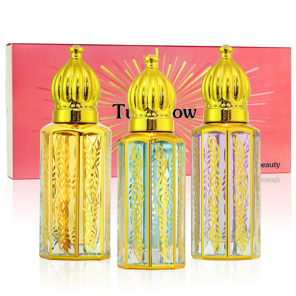 Tuteshow 3-Pack Arabian Perfume for Women – Oil Roll-On Set (0.4 fl oz each)