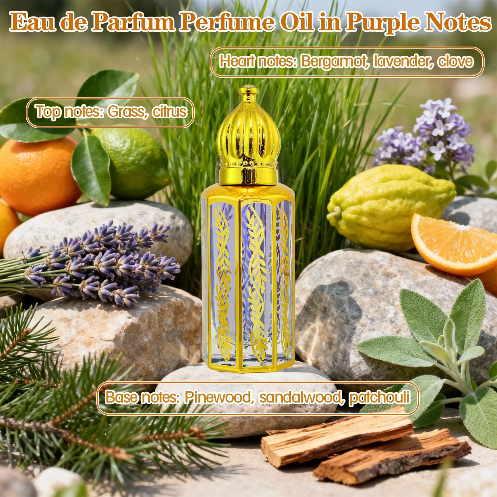 Tuteshow Arabic Perfume Oil for Women – Long-Lasting Roll-On with Rose, Sandalwood & Musk
