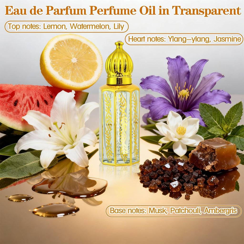 Tuteshow Arabic Perfume Oil for Women – Long-Lasting Roll-On with Rose, Sandalwood & Musk