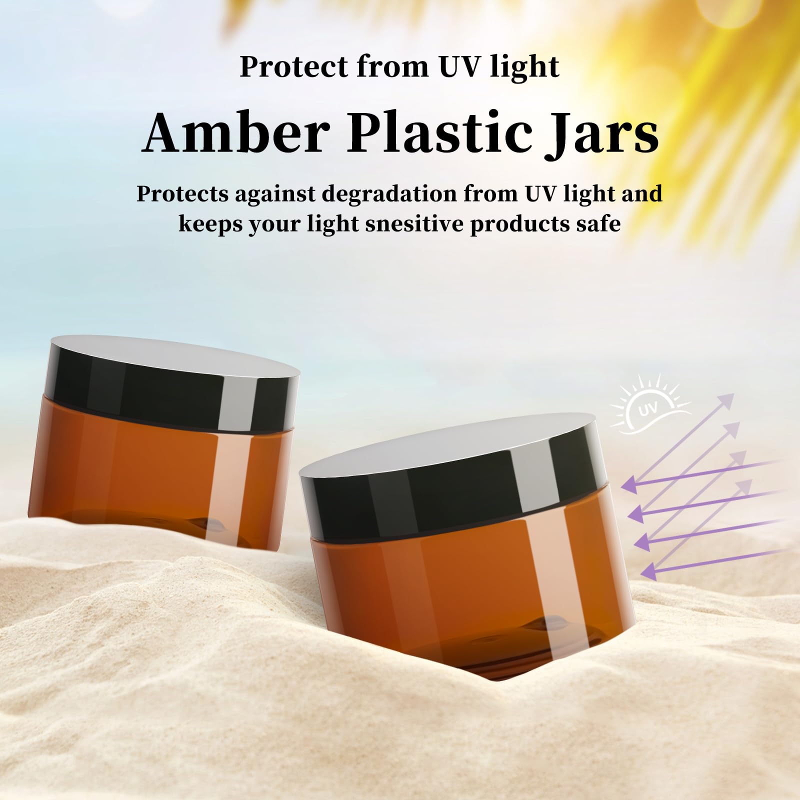 TUZAZO 4oz Amber Jars with Black Lids – 12 Pack Leak-Proof Travel Containers