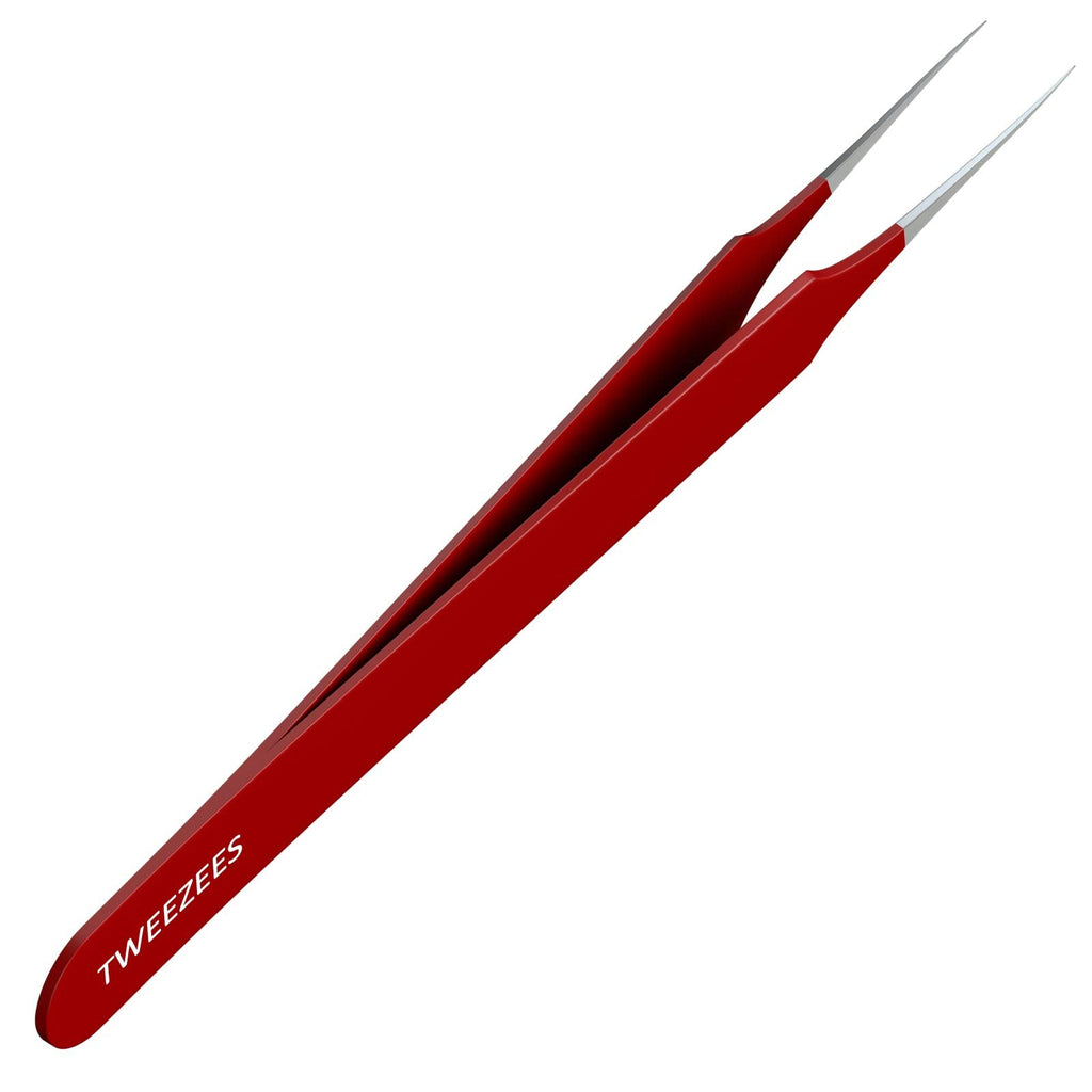 Tweezees Ingrown Hair Tweezers – Pointed Tip, Red, 2 Pack | Surgical-Grade Stainless Steel
