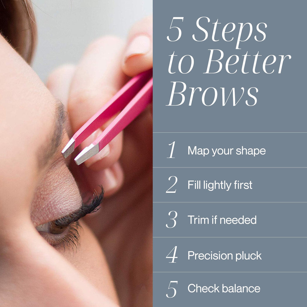 TWEEZER GURU 2-Pack Slant Tip Stainless Steel Eyebrow Tweezers