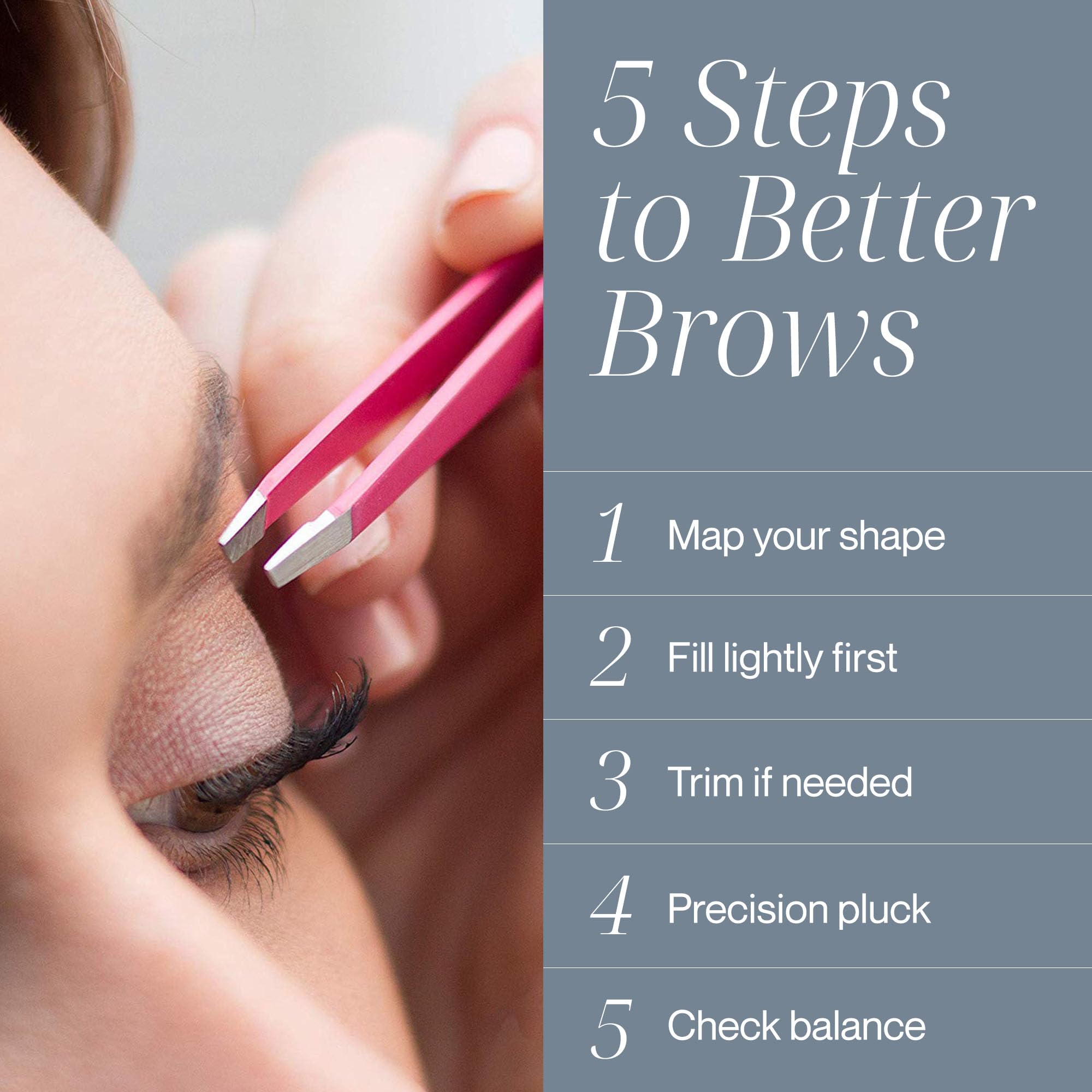 TWEEZER GURU 2-Pack Slant Tip Stainless Steel Eyebrow Tweezers