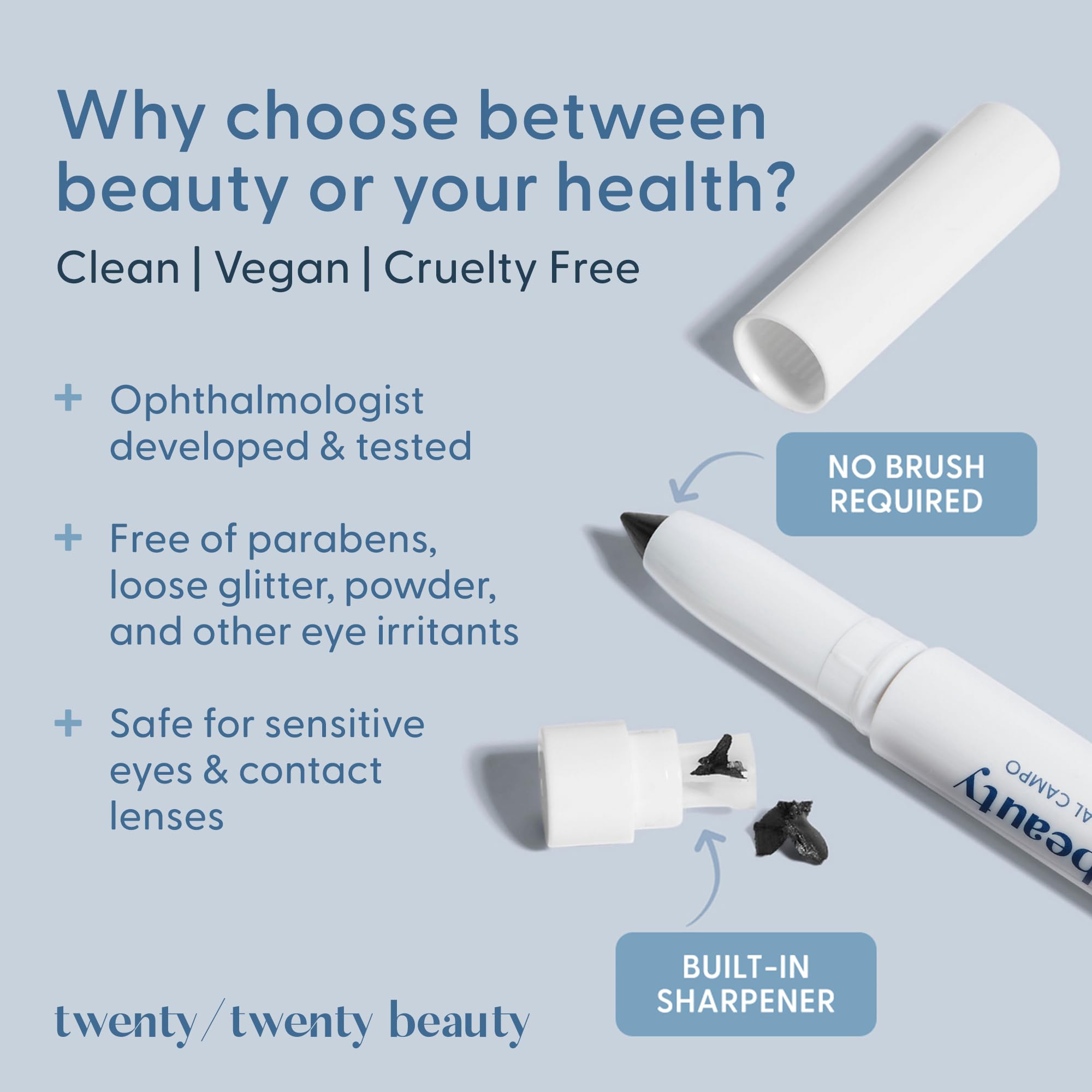 twenty/twenty beauty Visionary Eye Shadow Stick – Starry Eyed Shimmer Cream for Sensitive Eyes | Ophthalmologist Developed