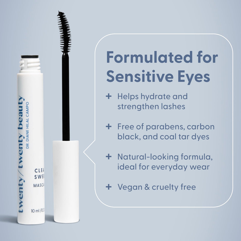 Twenty/Twenty Clean Sweep Mascara – Hypoallergenic, Water-Resistant Ophthalmologist-Developed