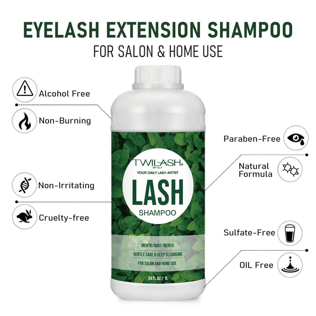 TWILASH BY DLY Lash Shampoo Bulk 1L – Gentle Eyelash Extensions Cleanser