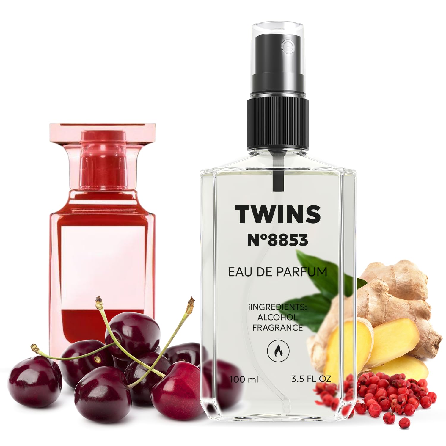 TWINS PARFUM Impression of Electric Cherry – Unisex Eau de Parfum 3.4 fl oz No.8852