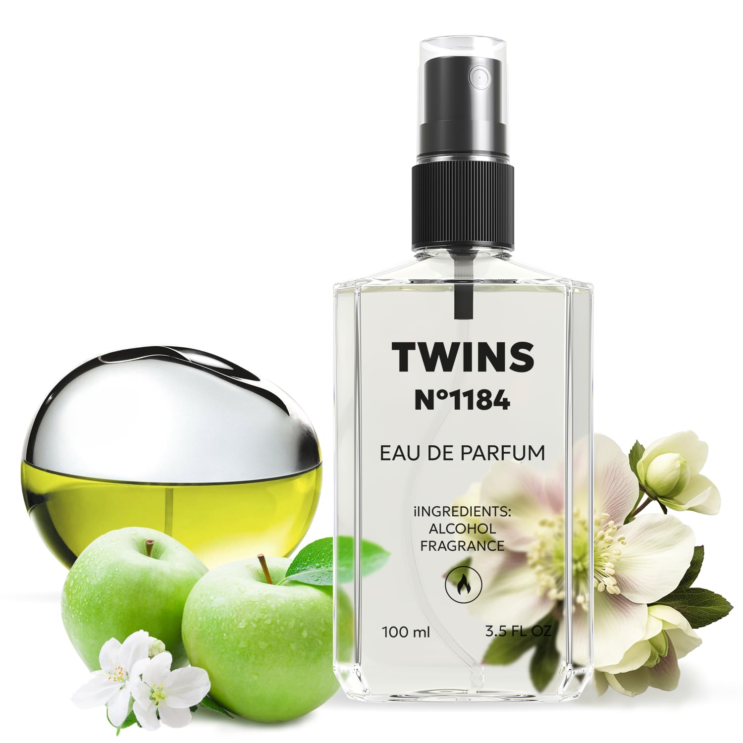 TWINS Impression of Be Delicious | Women’s Eau de Parfum No.1184 | 3.4 Fl Oz / 100 ml | TWINS PARFUM