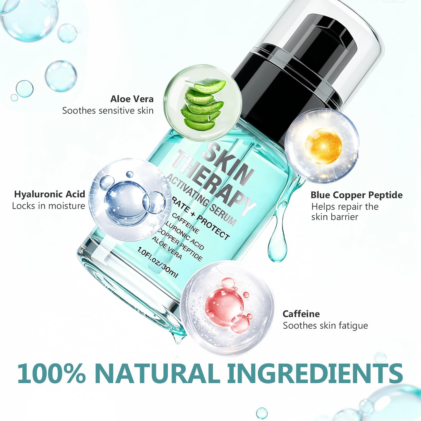 TWMKLP Red Light Therapy Activation Serum – Hydrating Anti-Aging Formula for Face & Neck | Blue Tansy, Hyaluronic Acid & Aloe Vera | 1 oz