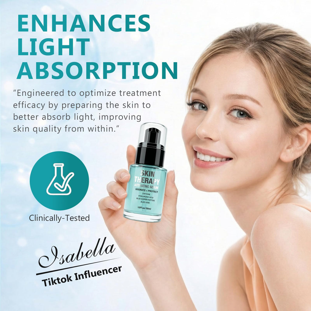 TWMKLP Red Light Therapy Activation Serum – Hydrating Anti-Aging Formula for Face & Neck | Blue Tansy, Hyaluronic Acid & Aloe Vera | 1 oz