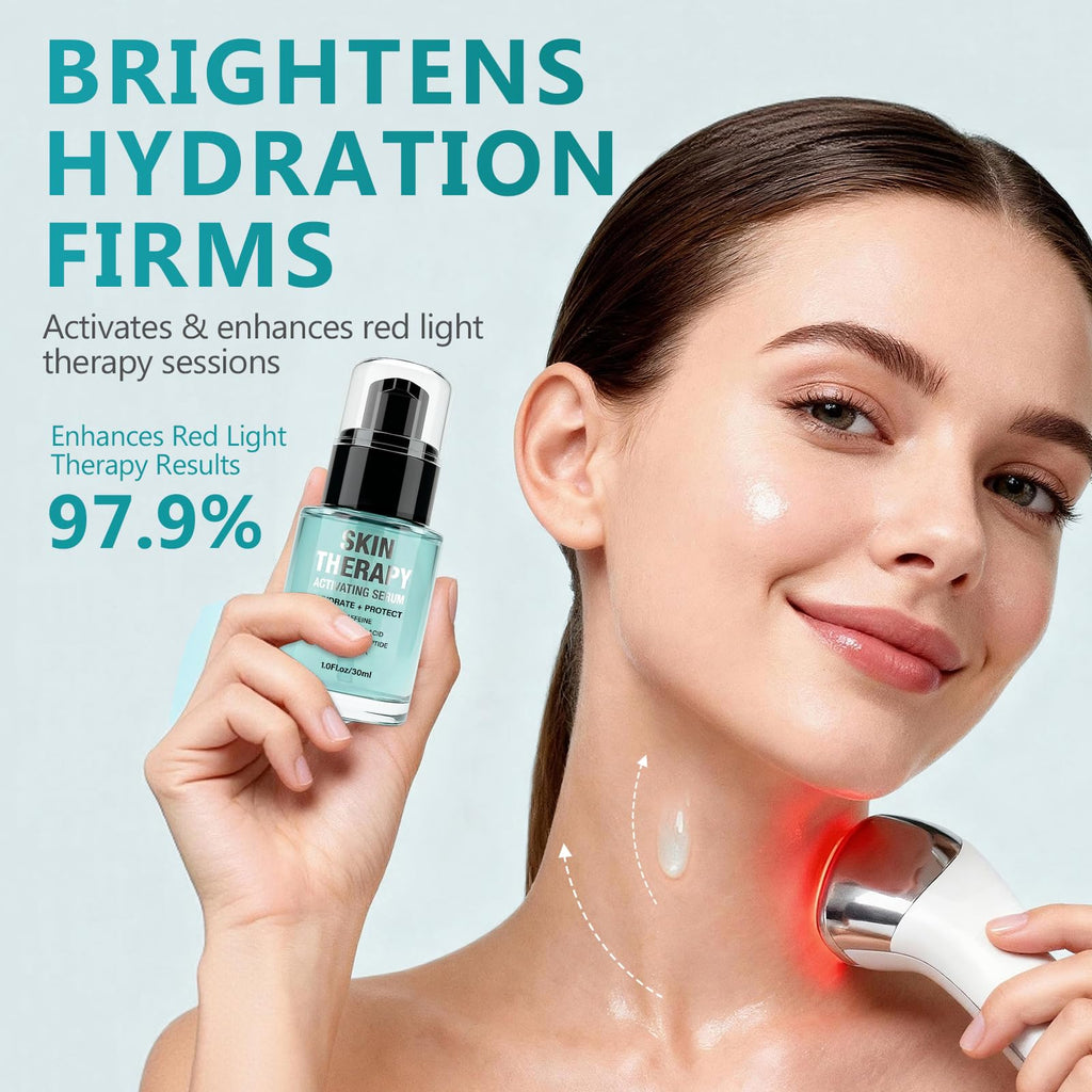 TWMKLP Red Light Therapy Activation Serum – Hydrating Anti-Aging Formula for Face & Neck | Blue Tansy, Hyaluronic Acid & Aloe Vera | 1 oz