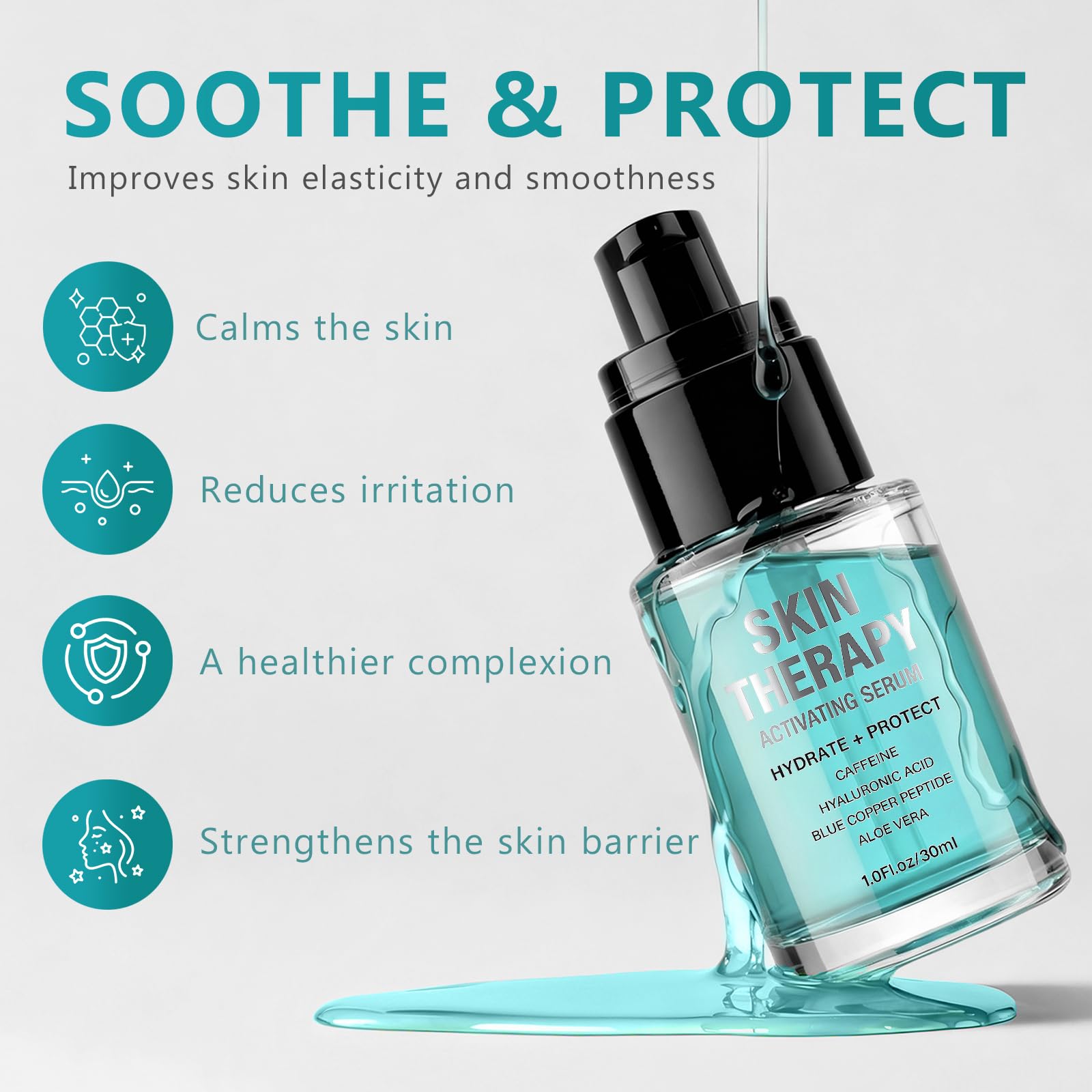 TWMKLP Red Light Therapy Activation Serum – Hydrating Anti-Aging Formula for Face & Neck | Blue Tansy, Hyaluronic Acid & Aloe Vera | 1 oz