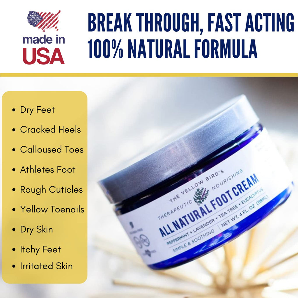Yellow Bird Foot Cream 2 Pack Bundle - Natural Dry & Itchy Feet Repair Balm
