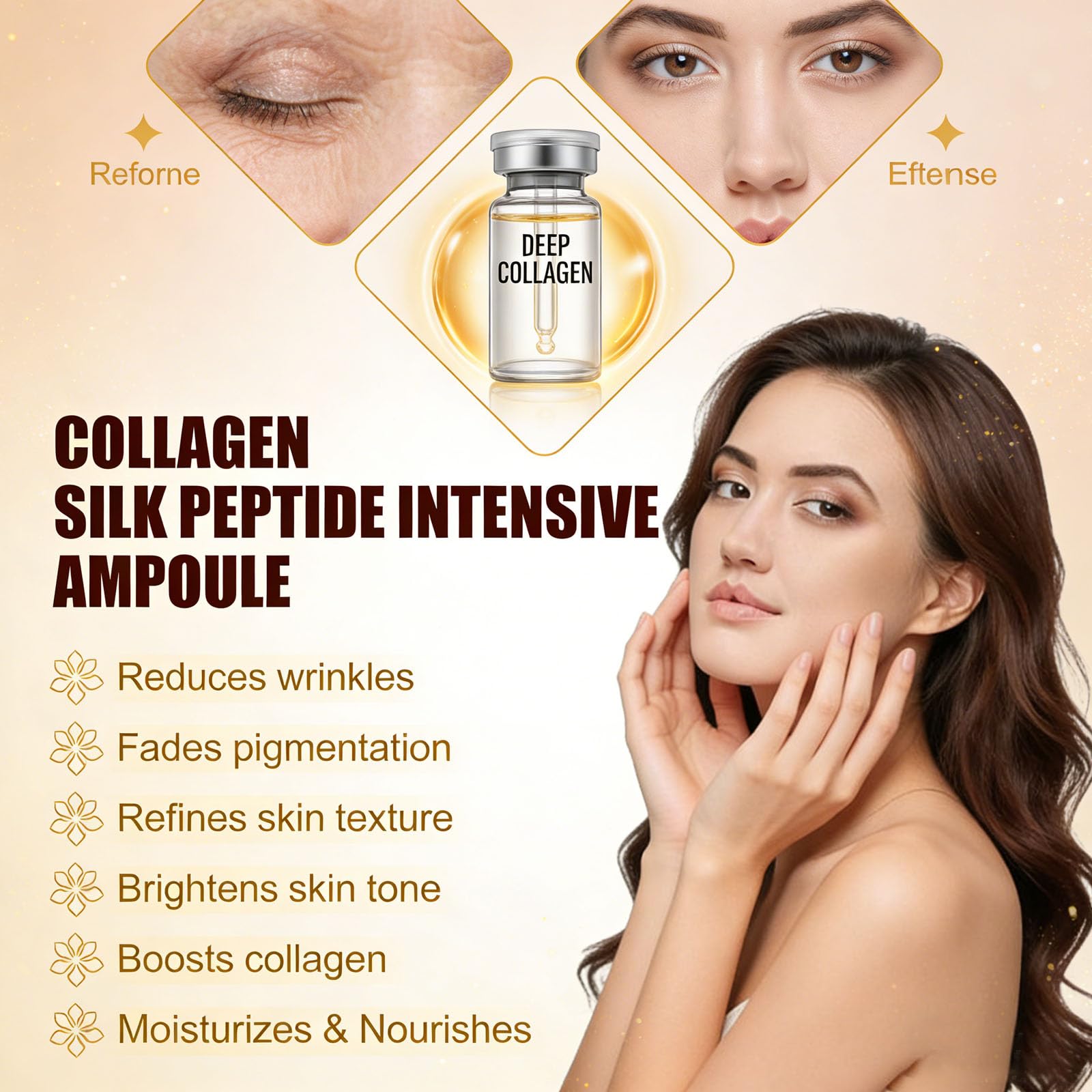 2PCS Deep Collagen Serum with Silk Peptides – Intensive Moisturizing & Firming Facial Serum, 50ml