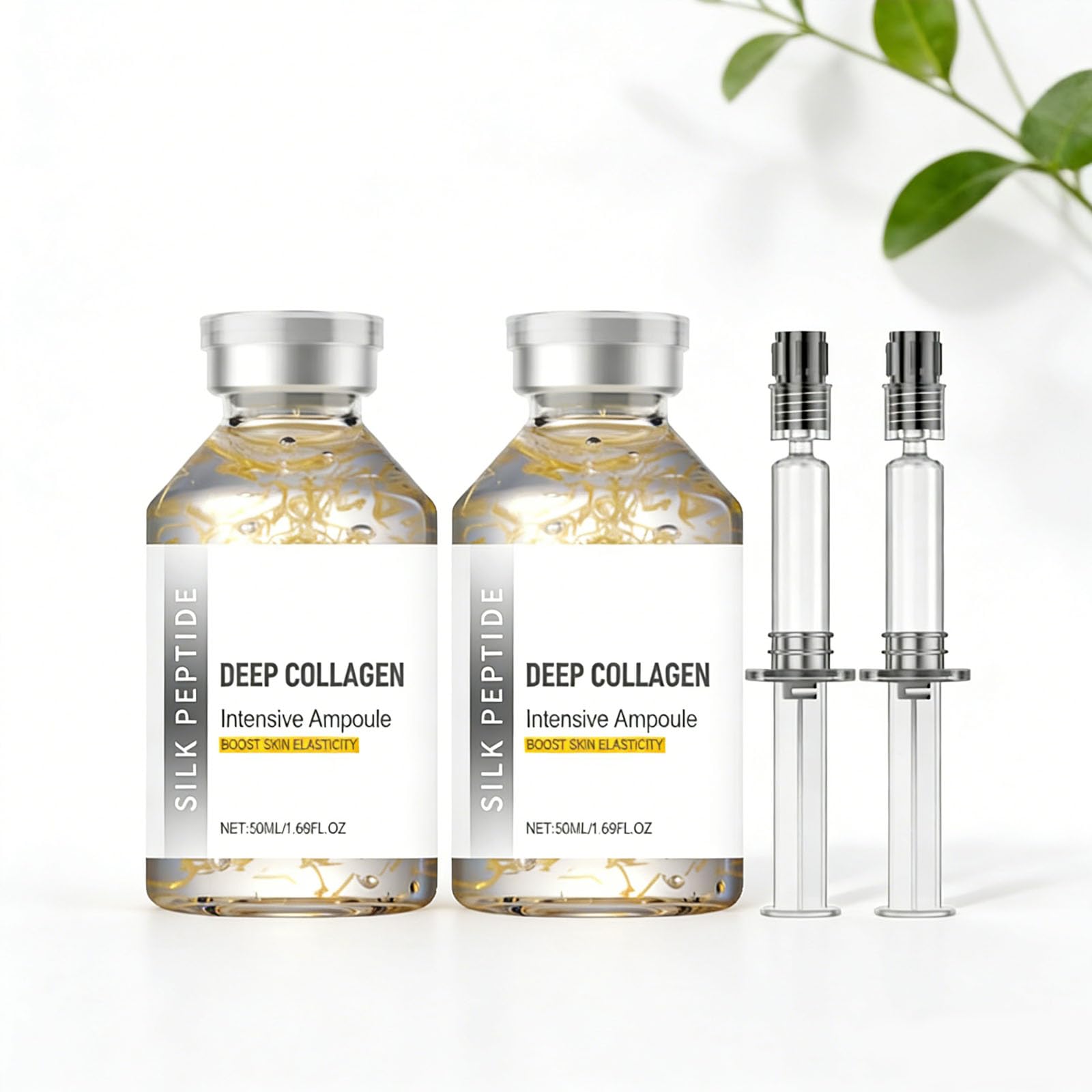 2PCS Deep Collagen Serum with Silk Peptides – Intensive Moisturizing & Firming Facial Serum, 50ml