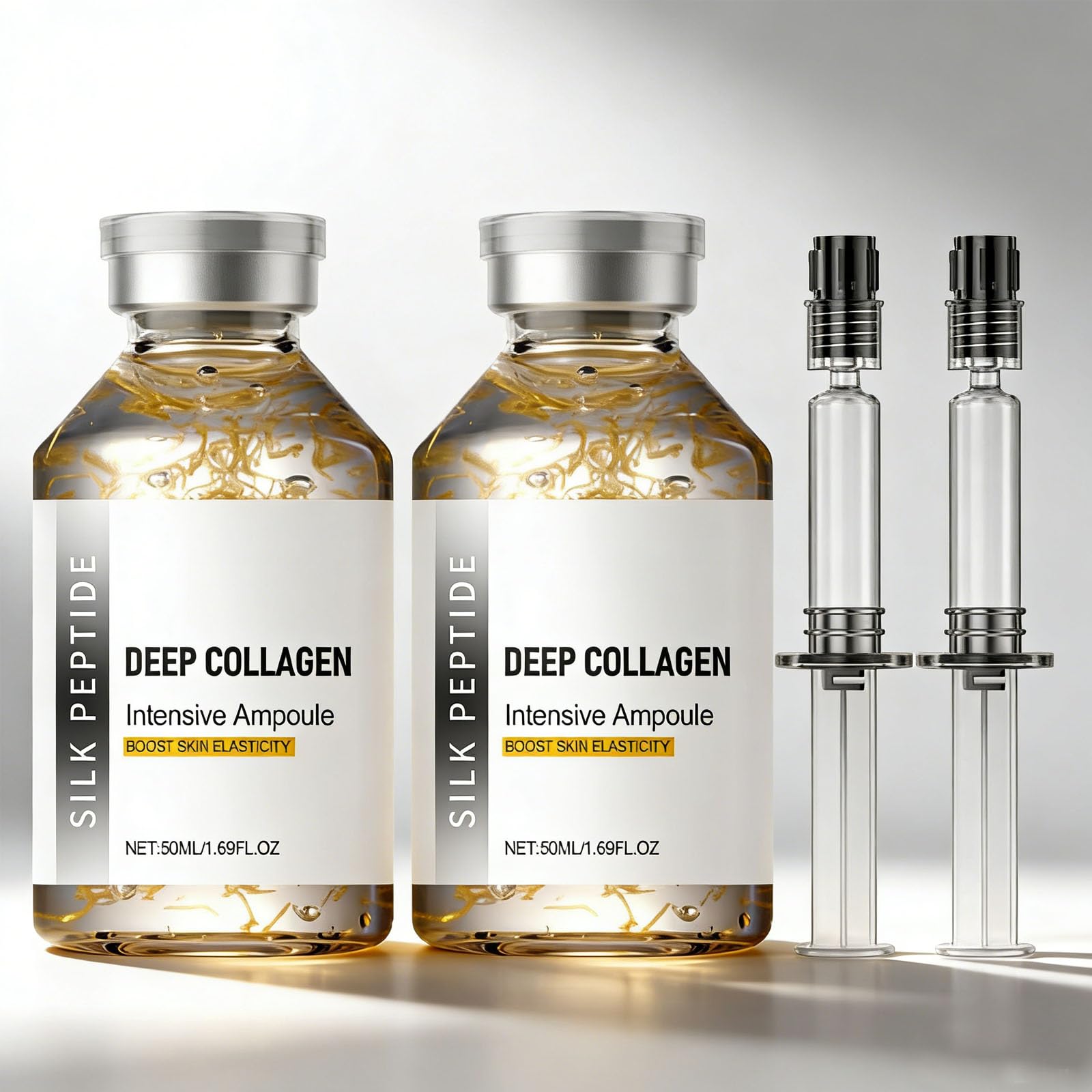 2PCS Deep Collagen Serum with Silk Peptides – Intensive Moisturizing & Firming Facial Serum, 50ml