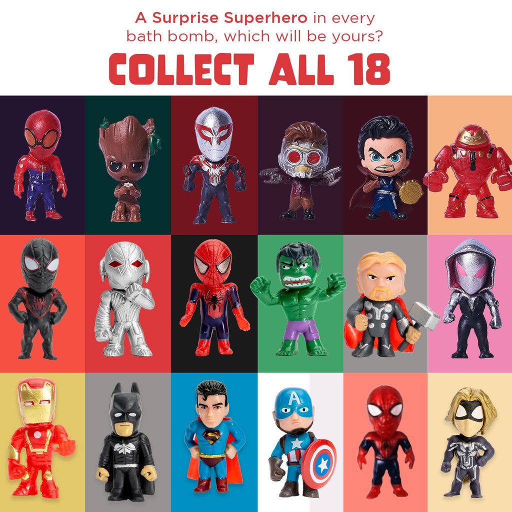 Two Sisters Superhero Bath Bombs for Kids (6 Pack) – Surprise Toys, Fruity Scents, Made in USA