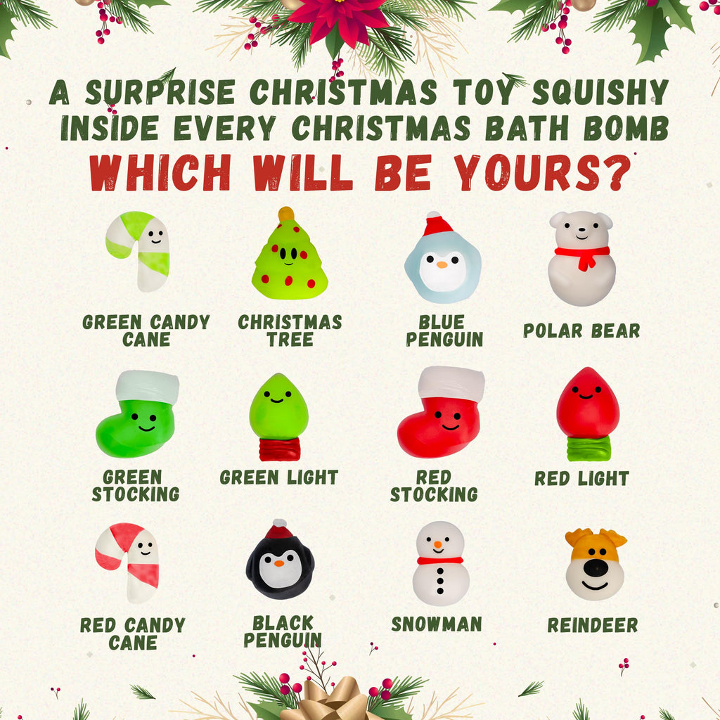 Two Sisters Christmas Bath Bombs for Kids (6-Pack) – Surprise Toys, Festive Scents, USA Made
