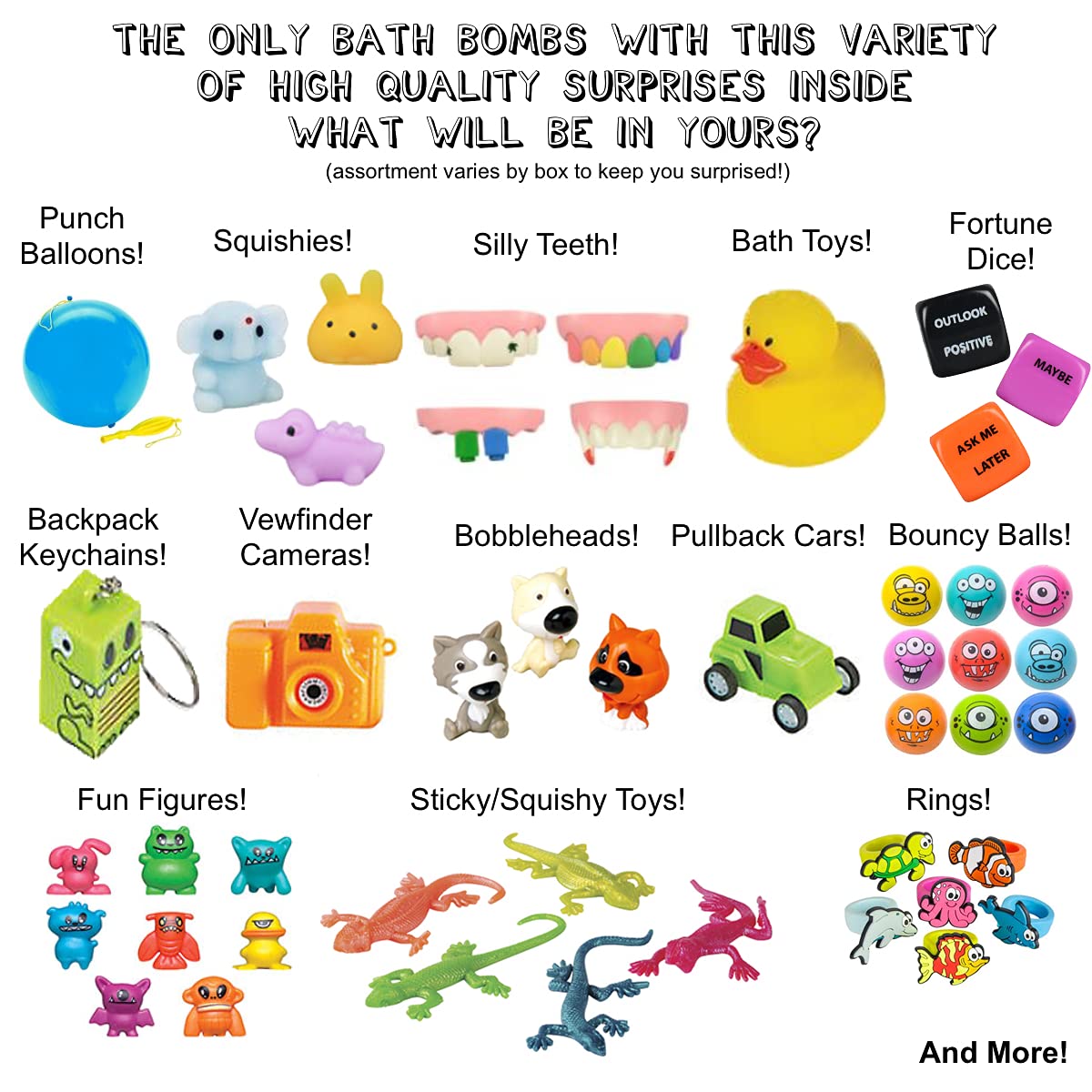 Two Sisters Kids Bath Bombs with Surprise Toys Inside (6 Pack) – Colorful Bubbles, Moisturizing & Tub-Safe, USA Made