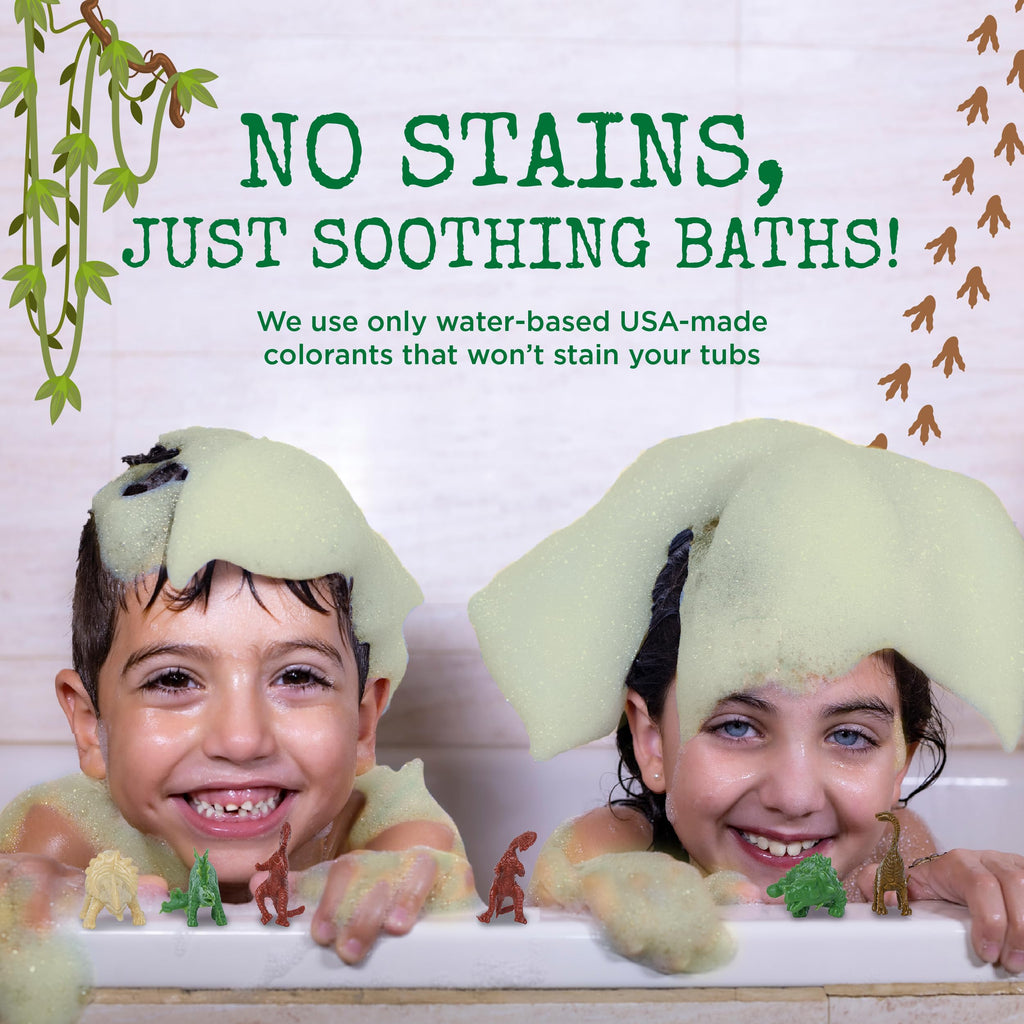 Two Sisters Dinosaur Bath Bombs (6 Pack) – USA Made, Fruity Scents, Toy Inside