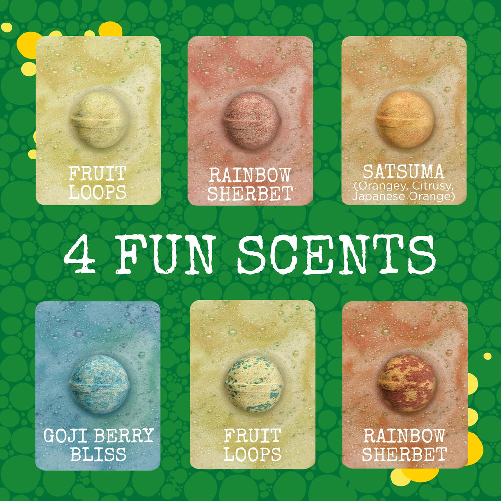 Two Sisters Dinosaur Bath Bombs (6 Pack) – USA Made, Fruity Scents, Toy Inside