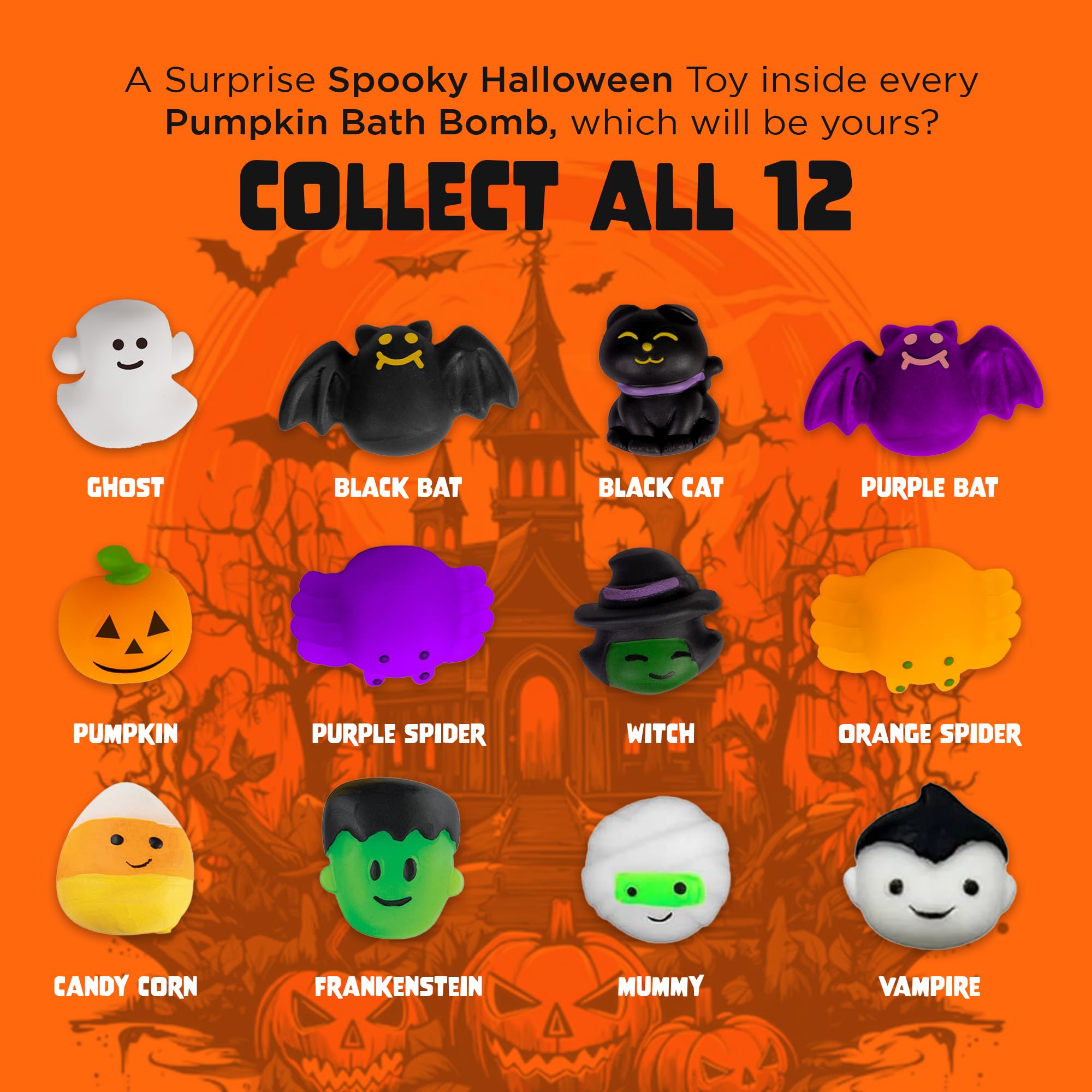 Two Sisters Halloween Bath Bombs 6-Pack with Surprise Toys Inside – Made in USA