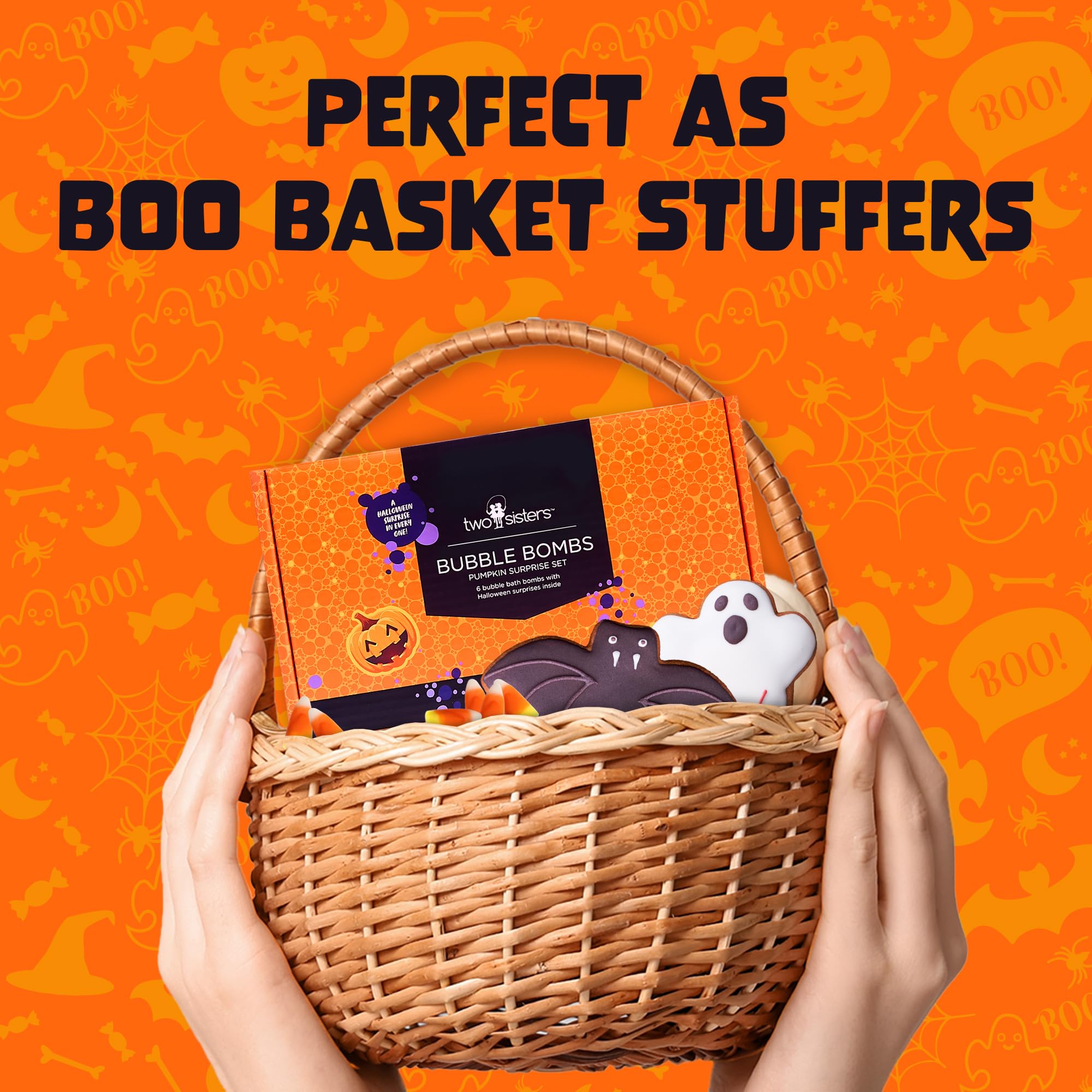 Two Sisters Halloween Bath Bombs 6-Pack with Surprise Toys Inside – Made in USA