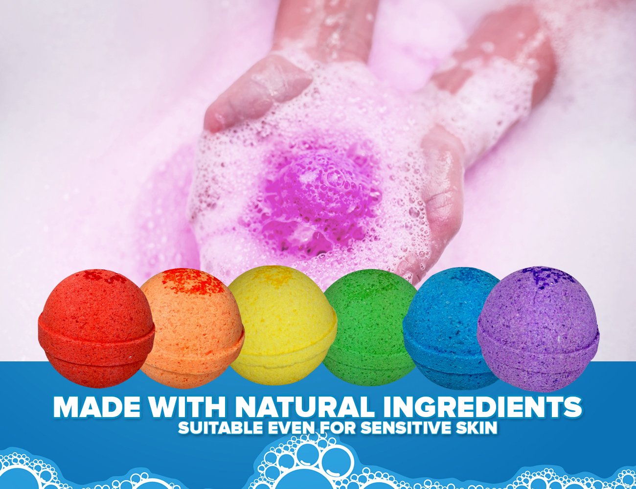 Two Sisters Kids Bath Bombs with Surprise Toys Inside (6 Pack) – Colorful Bubbles, Moisturizing & Tub-Safe, USA Made