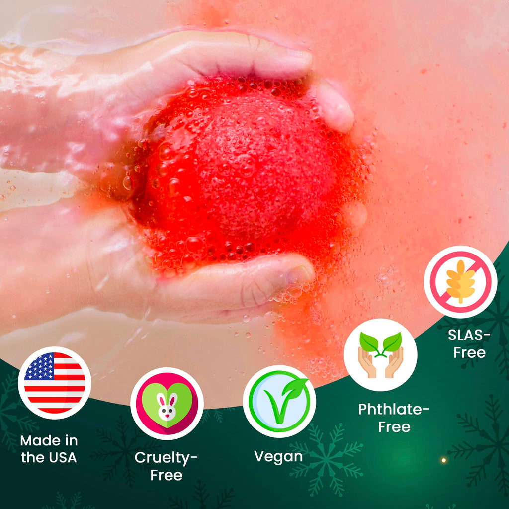 Two Sisters Christmas Bath Bombs for Kids (6-Pack) – Surprise Toys, Festive Scents, USA Made