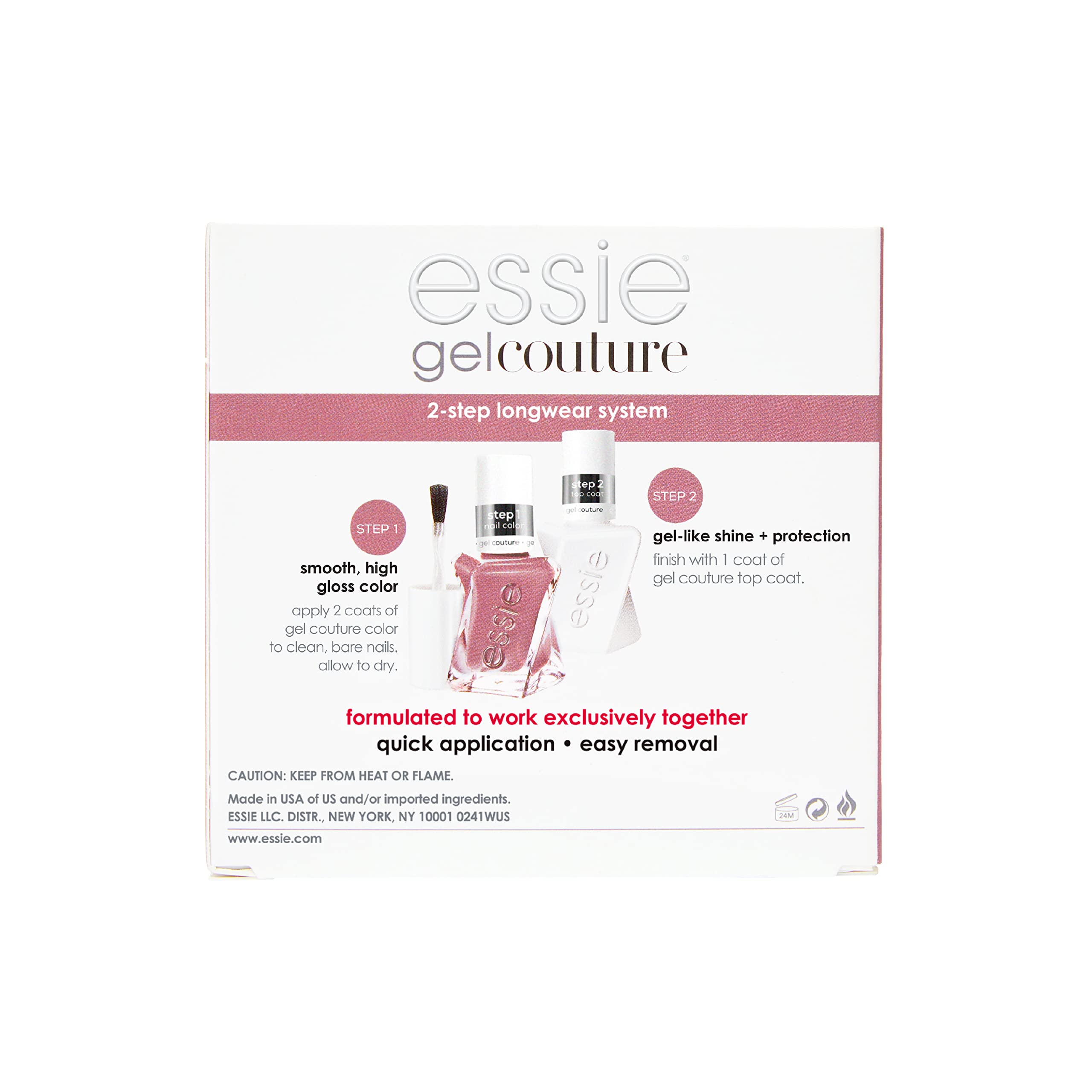 essie Gel Couture Nail Polish Kit – Mauve Take Me To Thread (0.46 oz each)