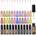 TWOEIGHT Reflective Glitter Nail Art Gel Liner – 12 Colors, 8ml, Sparkling Neon & Diamond Shine