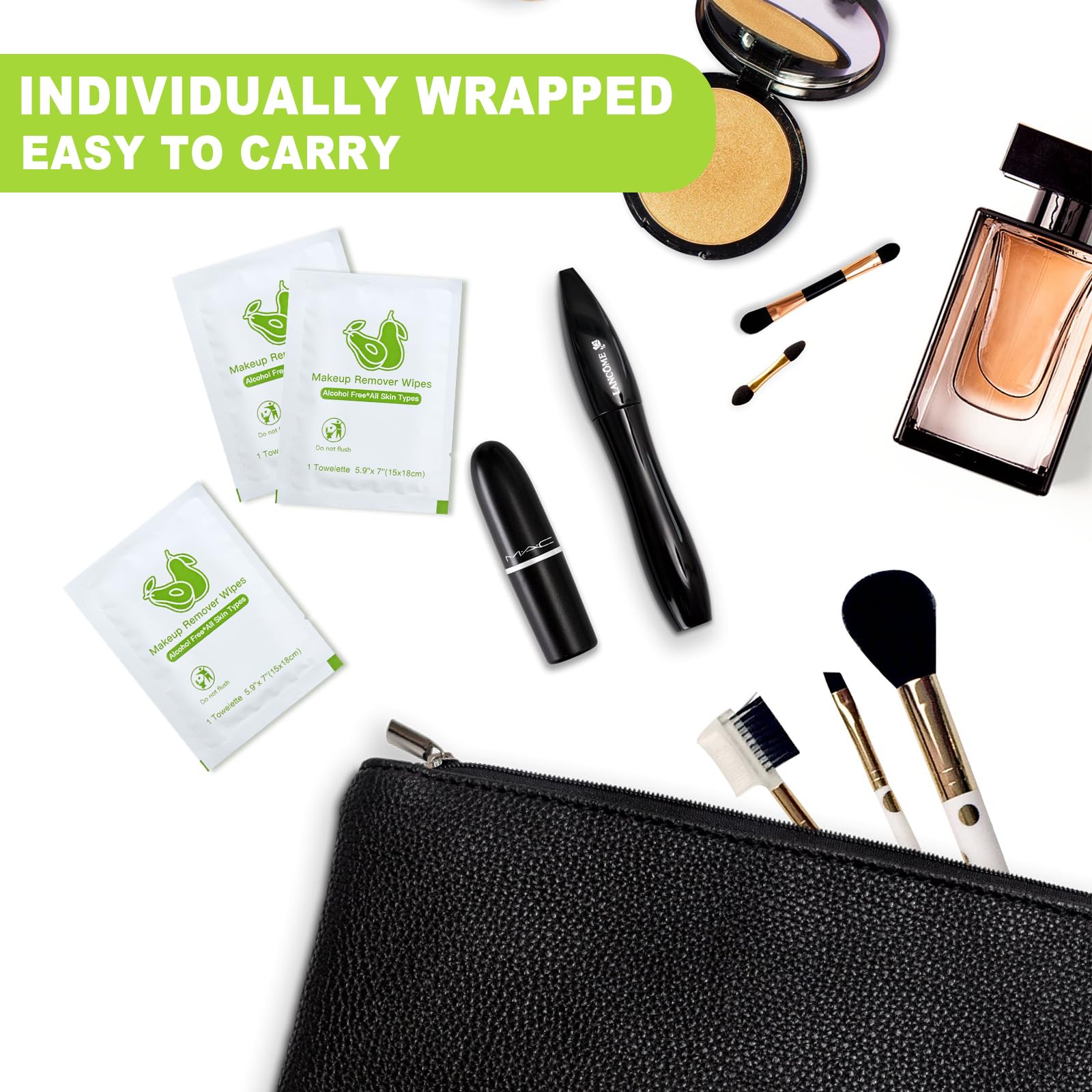Twoworld Bulk Makeup Remover Wipes – 200 Individually Wrapped for Travel & Hotels