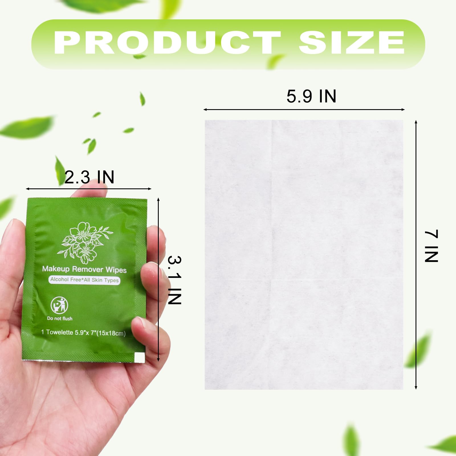 twoworld Gentle Cleansing Makeup Remover Wipes – Bulk Pack of 100, Individually Wrapped for Travel & Hotels
