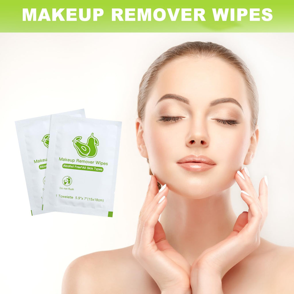 Twoworld Bulk Makeup Remover Wipes – 200 Individually Wrapped for Travel & Hotels
