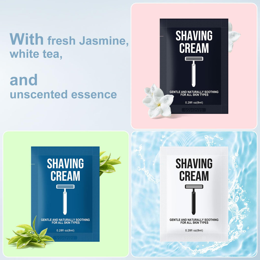 Twoworld Shaving Cream Bulk Travel 8ml – Jasmine, White Tea & Unscented (300 Pack)