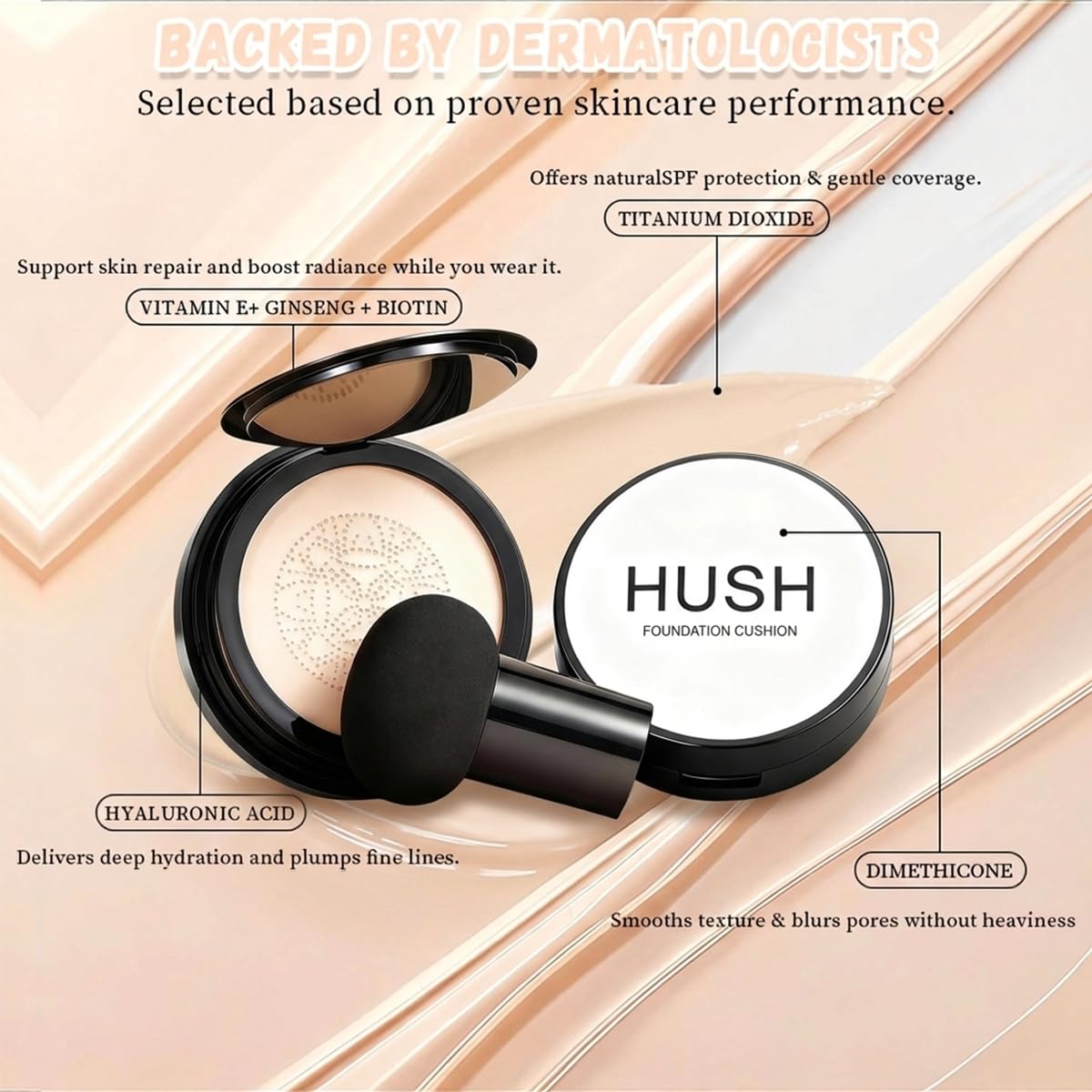 Hush Foundation for Older Women | TWWKDD Mushroom Head Air Cushion CC Cream