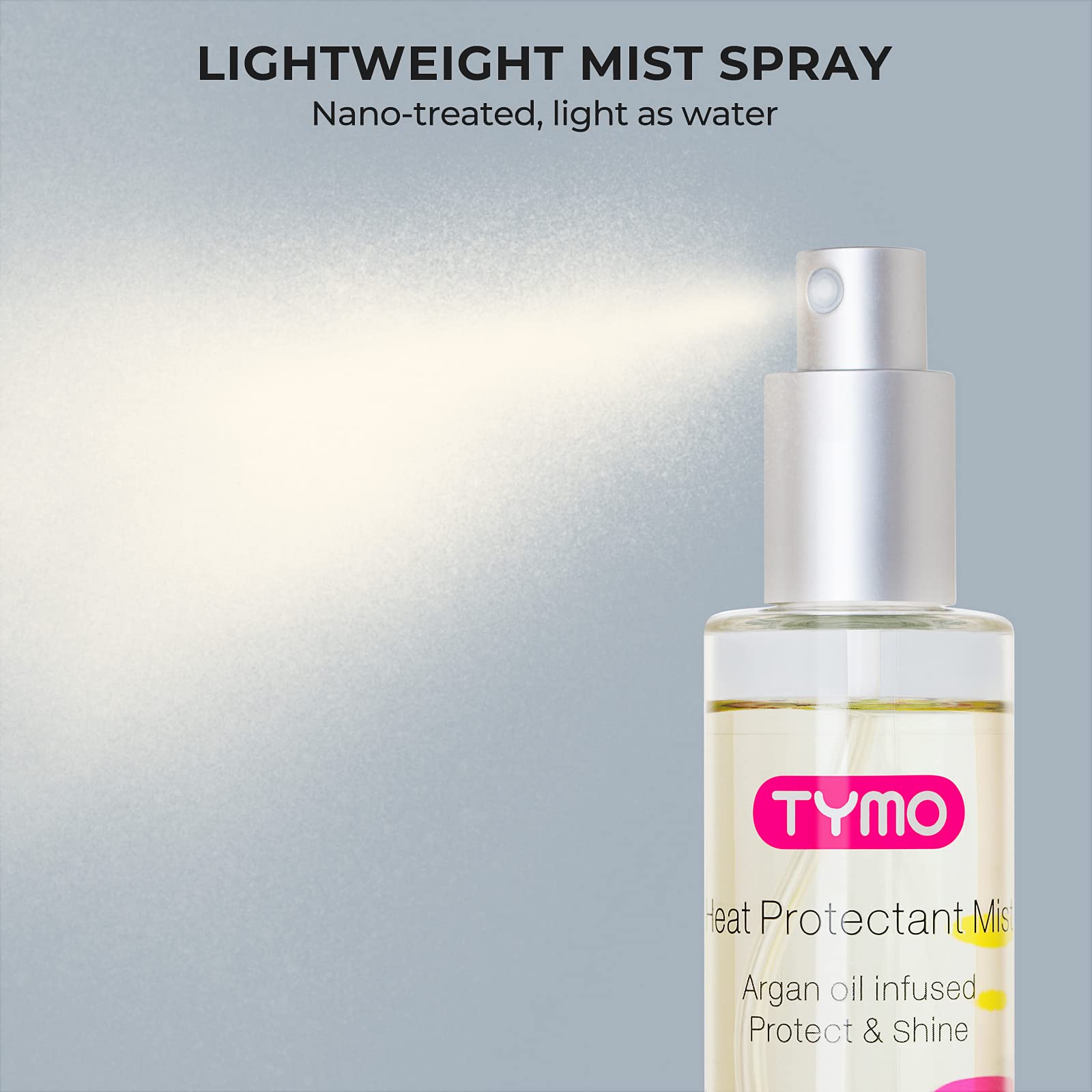 TYMO Heat Protectant with Argan Oil – Lightweight Leave-In Spray for Smooth, Hydrated Hair (Pack of 3)