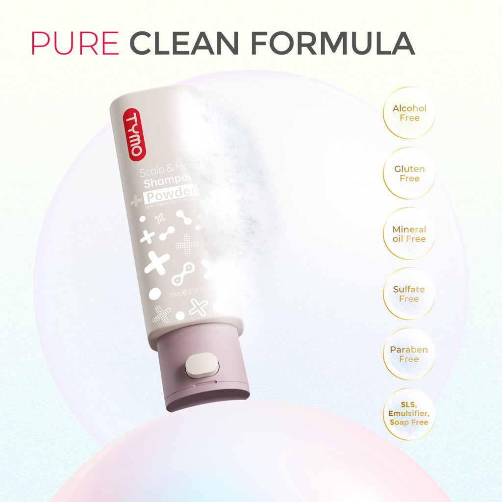 TYMO Waterless Clarifying Shampoo Powder — All Hair Types, Sulfate Free, Argan Oil