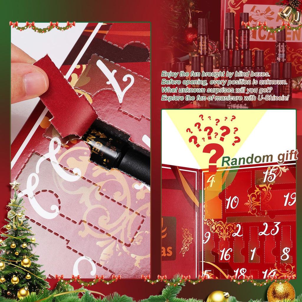 U-Shinein Nail Polish Advent Calendar 2025 – 24-Day Gel Polish Collection with Tools & Glitter
