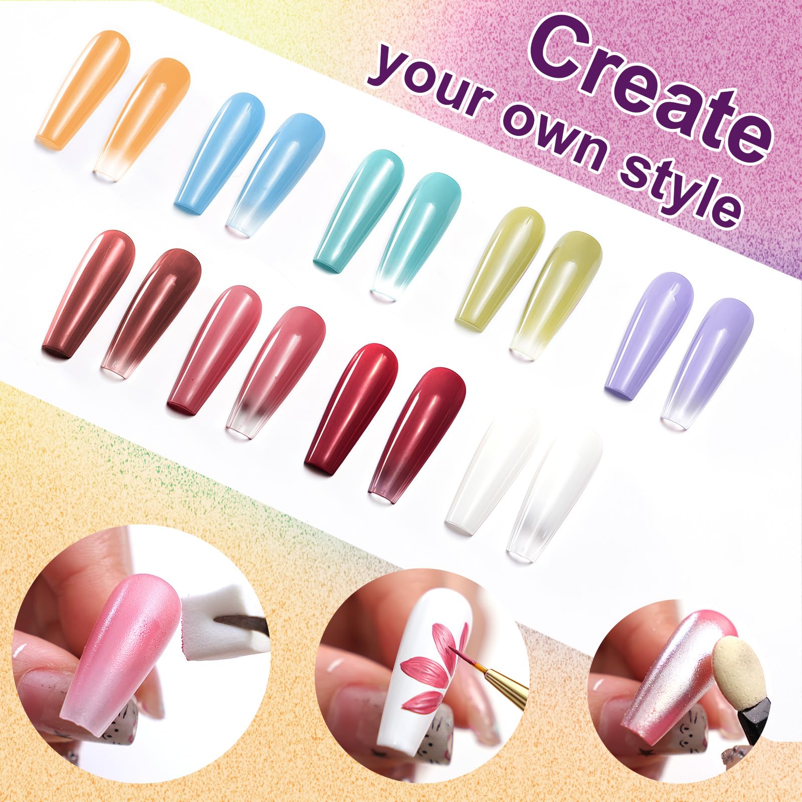 U-Shinein Gradient Painting Gel — 9-Color Ombre Gel Nail Polish Kit