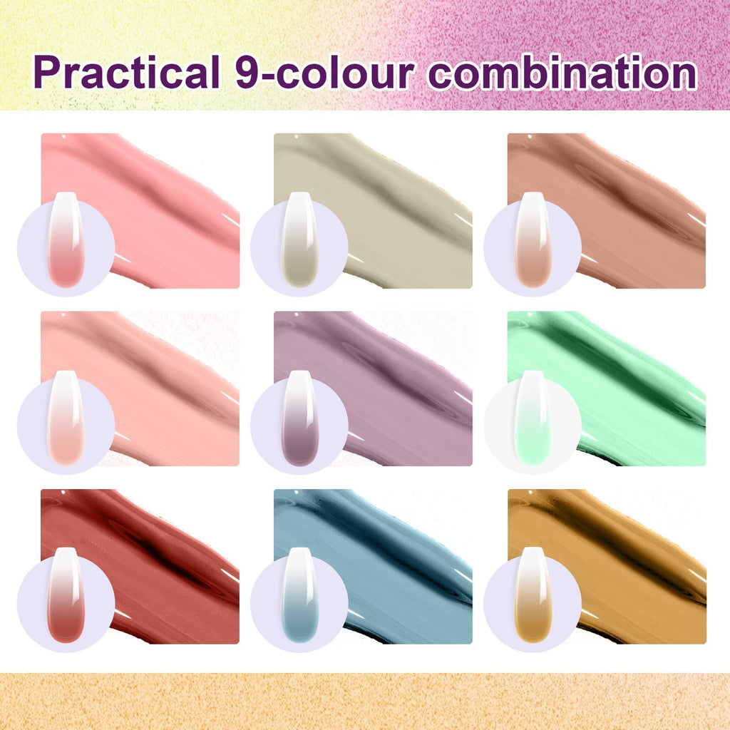 U-Shinein Gradient Painting Gel – 9-Color Ombre Nail Art Kit