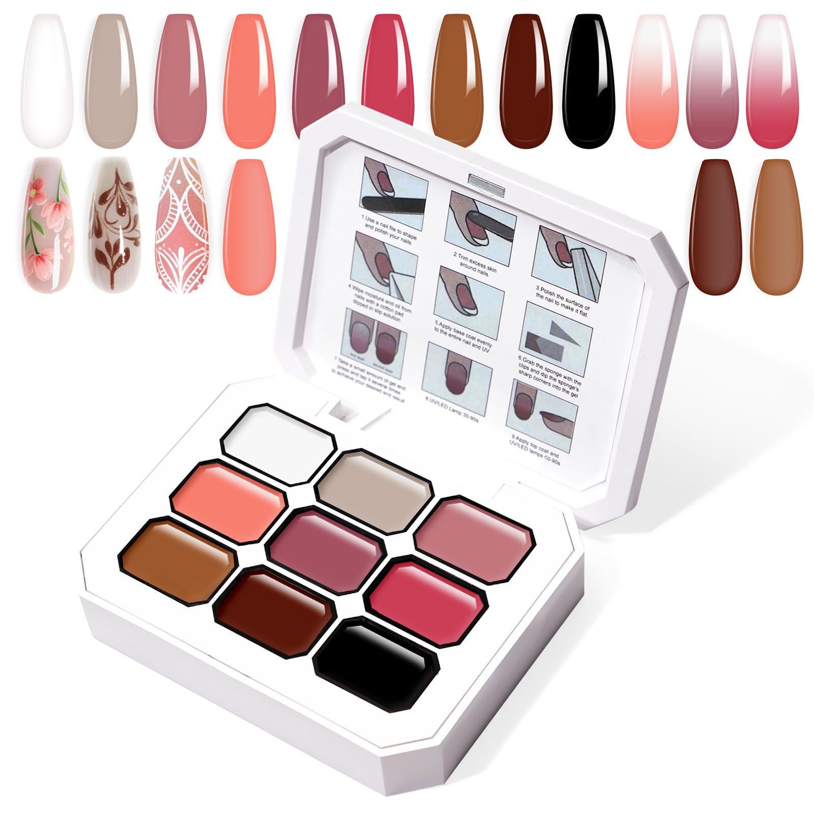 U-Shinein Gradient Painting Gel – 9-Color Ombre Gel Nail Polish Set