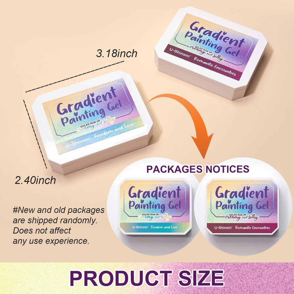 U-Shinein Gradient Painting Gel: 9-Color Ombre Nail Kit for Nude Pink Nails