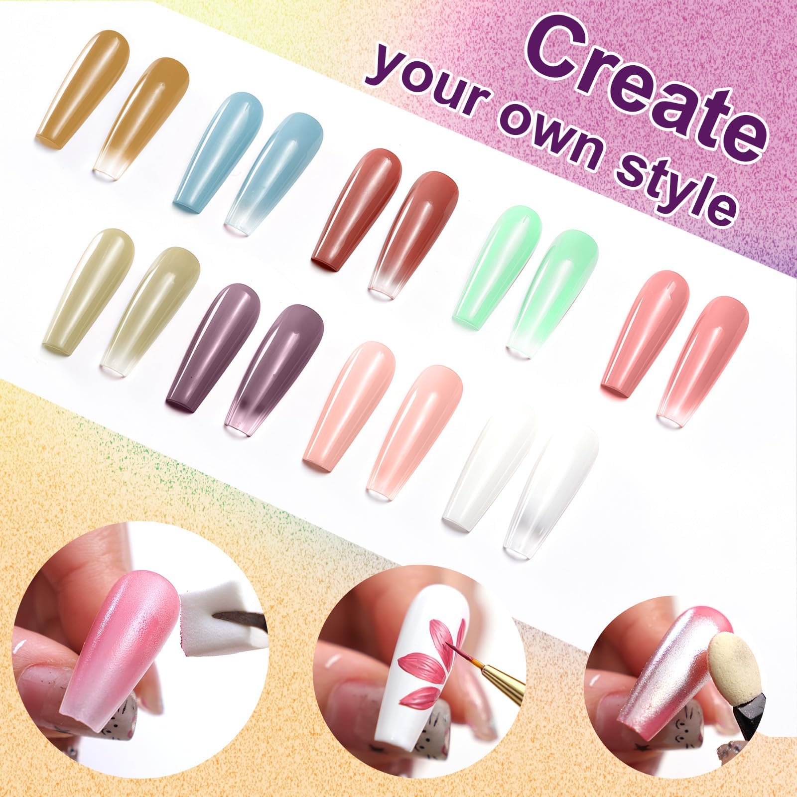 U-Shinein Gradient Painting Gel – 9-Color Ombre Nail Art Kit