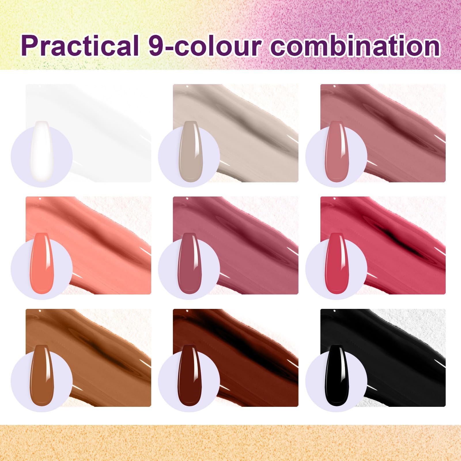 U-Shinein Gradient Painting Gel: 9-Color Ombre Nail Kit for Nude Pink Nails