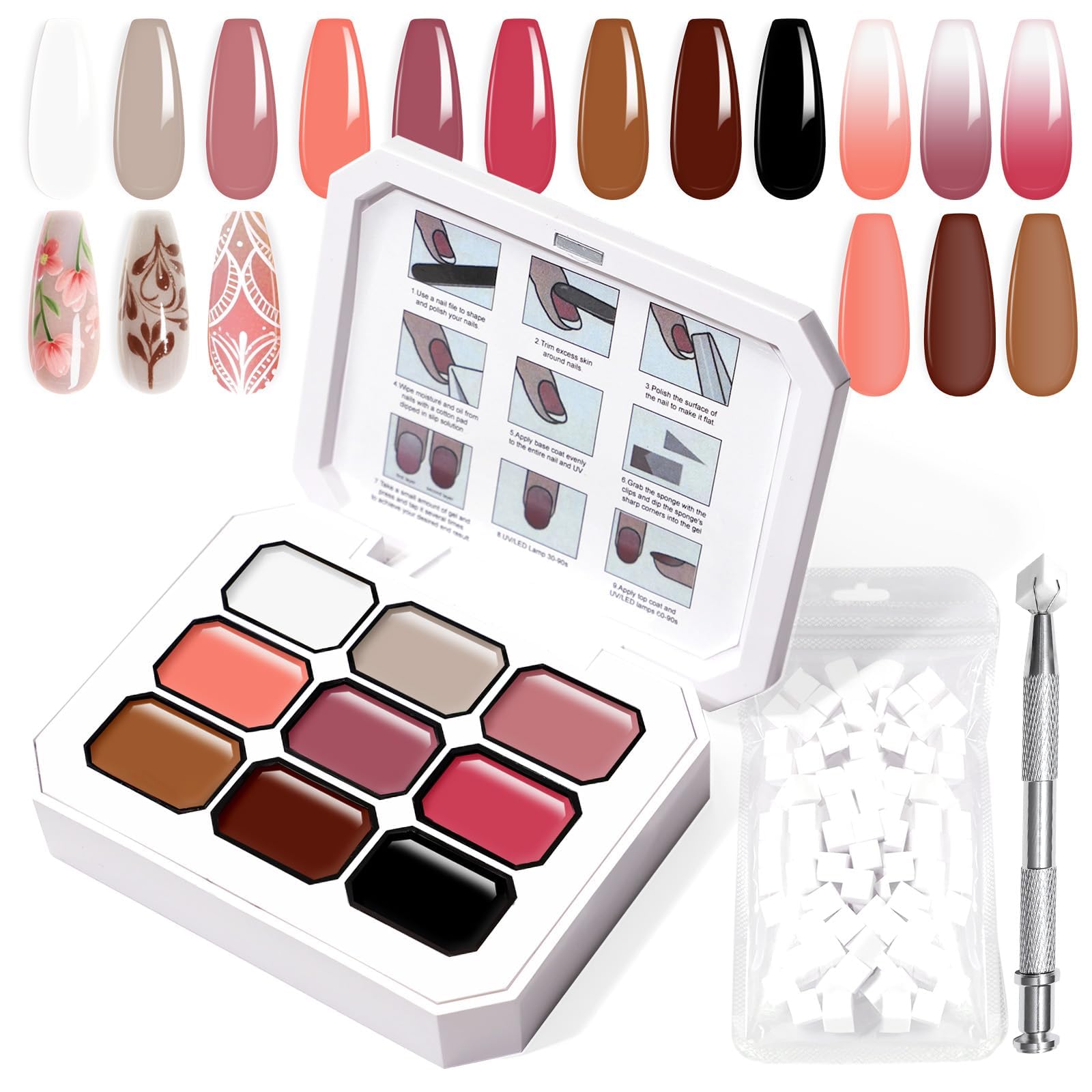 U-Shinein Gradient Painting Gel: 9-Color Ombre Nail Kit for Nude Pink Nails