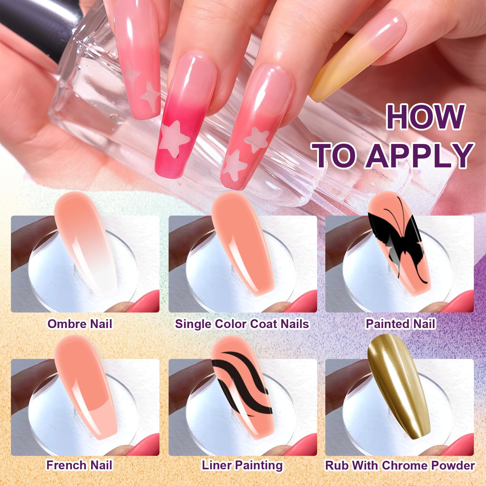 U-Shinein Gradient Painting Gel: 9-Color Ombre Nail Kit for Nude Pink Nails