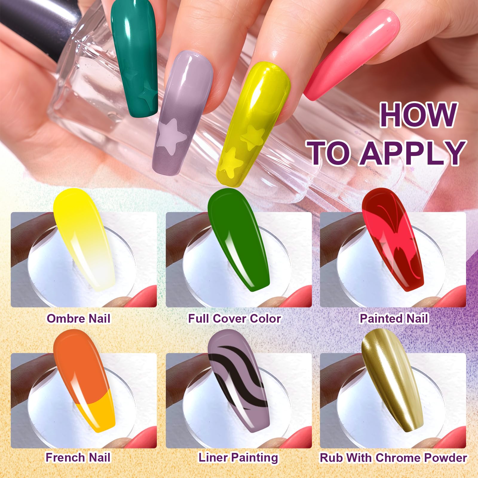 U-Shinein Gradient Painting Gel – 9-Color Ombre Gel Nail Polish Kit for DIY Nail Art
