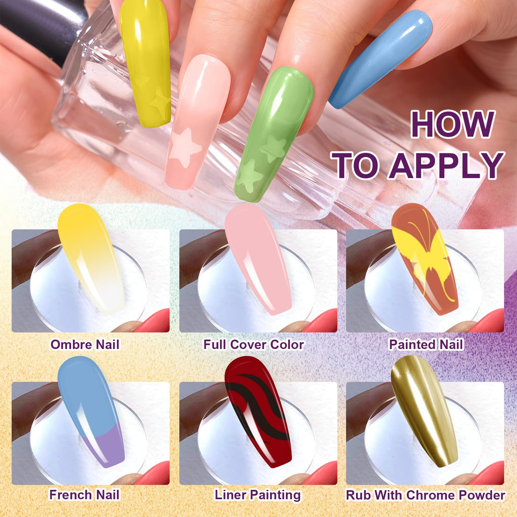 U-Shinein Gradient Painting Gel Kit — 16-Color Ombre Nail Gel for DIY Nail Art (No-Wipe, VelvetSpectrum Studio)